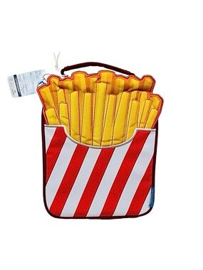 SMASH ~ Insulated Canvas Red and White Striped French Fry Lunch Bag